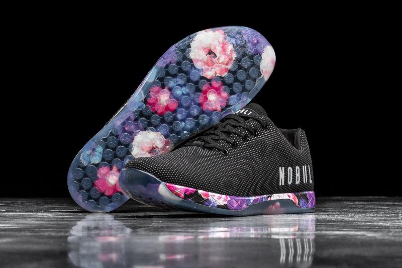 Black Nobull Space Floral Men's Trainers | CA V1197R